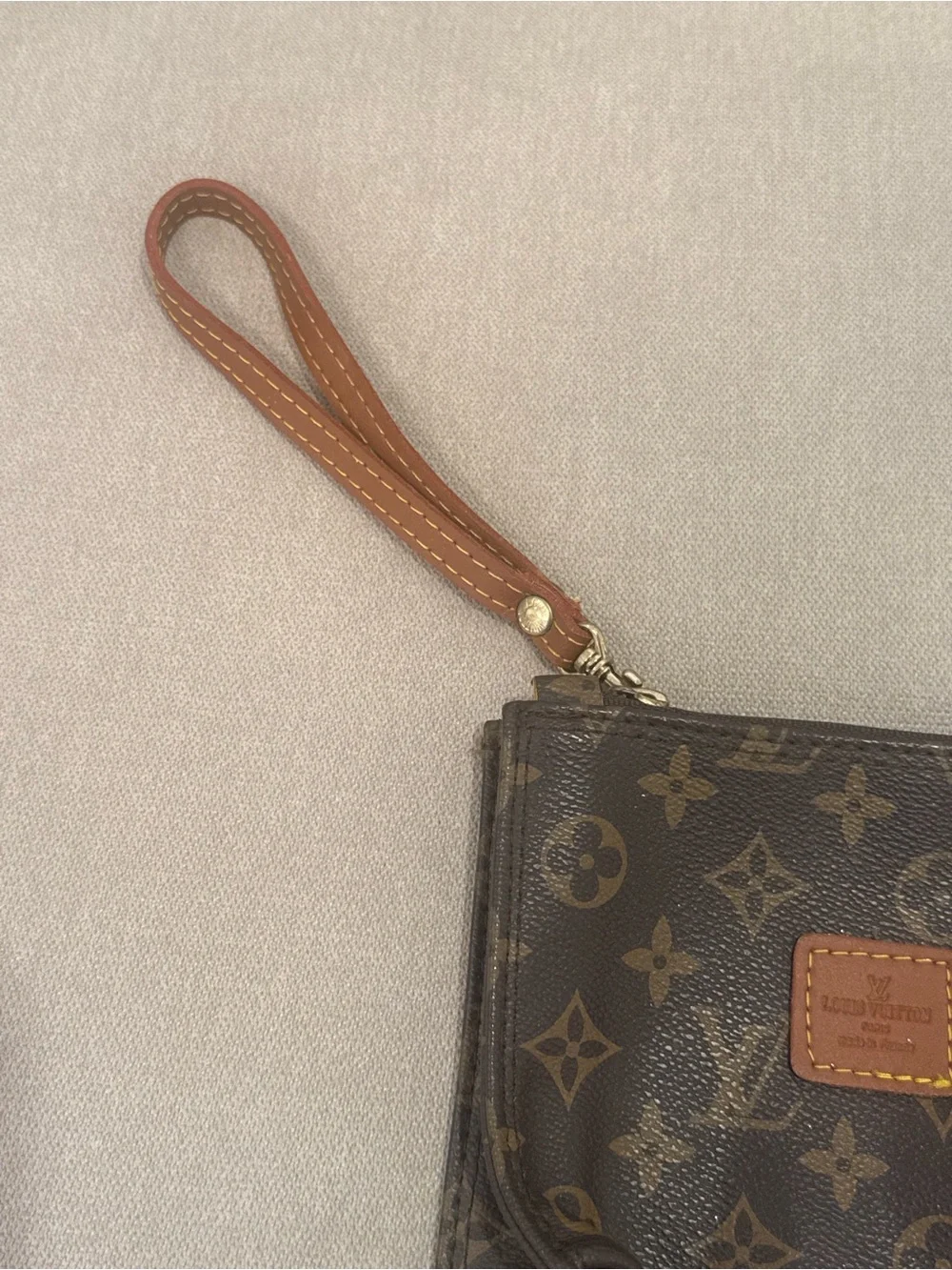 Louis Vuitton Monogram Canvas Wristlet in Brown and Tan - Picture 4 of 8